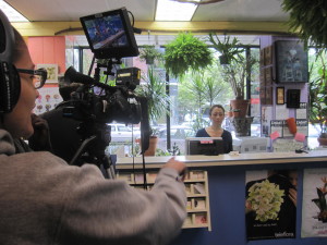Directing the fabulous Michelle Robinson on set. 